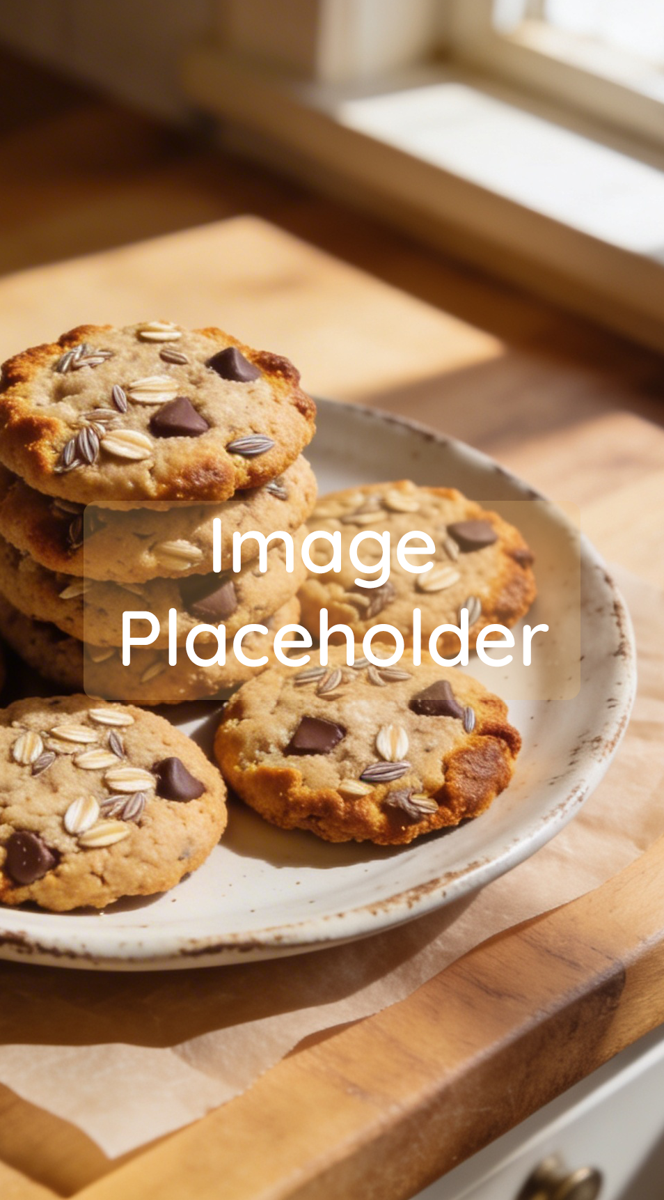 A plate of homemade lactation cookies with oats and chocolate chips.